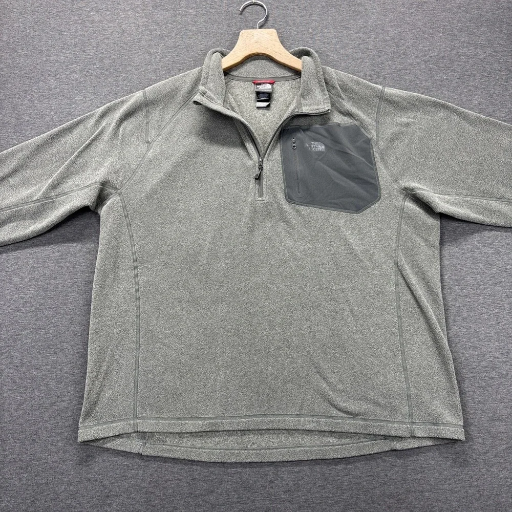 The North Face Polartec Classic 1/4 Zip Pullover Fleece Mens XXL Grey Gorpcore